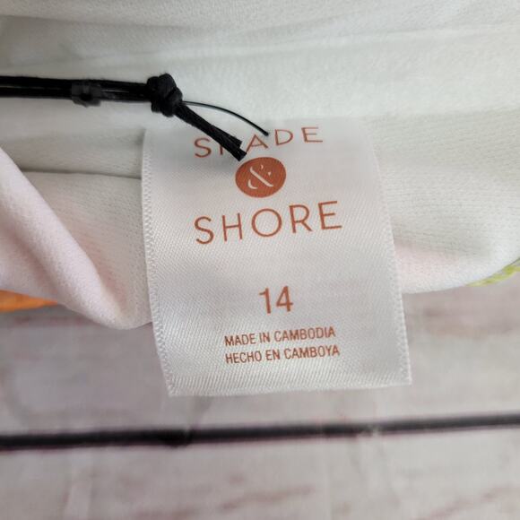 Shade & Shore Lime Green Floral Bandeau Bikini Top - Size 14 - Picture 5 of 6